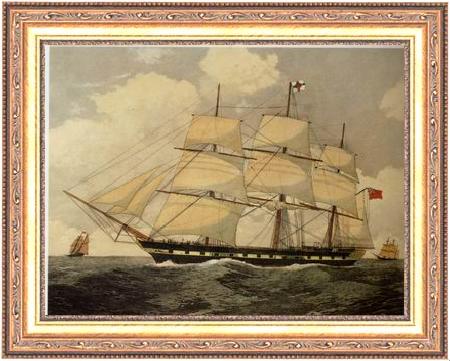 framed  unknow artist Seascape, boats, ships and warships.55, Ta3070-1